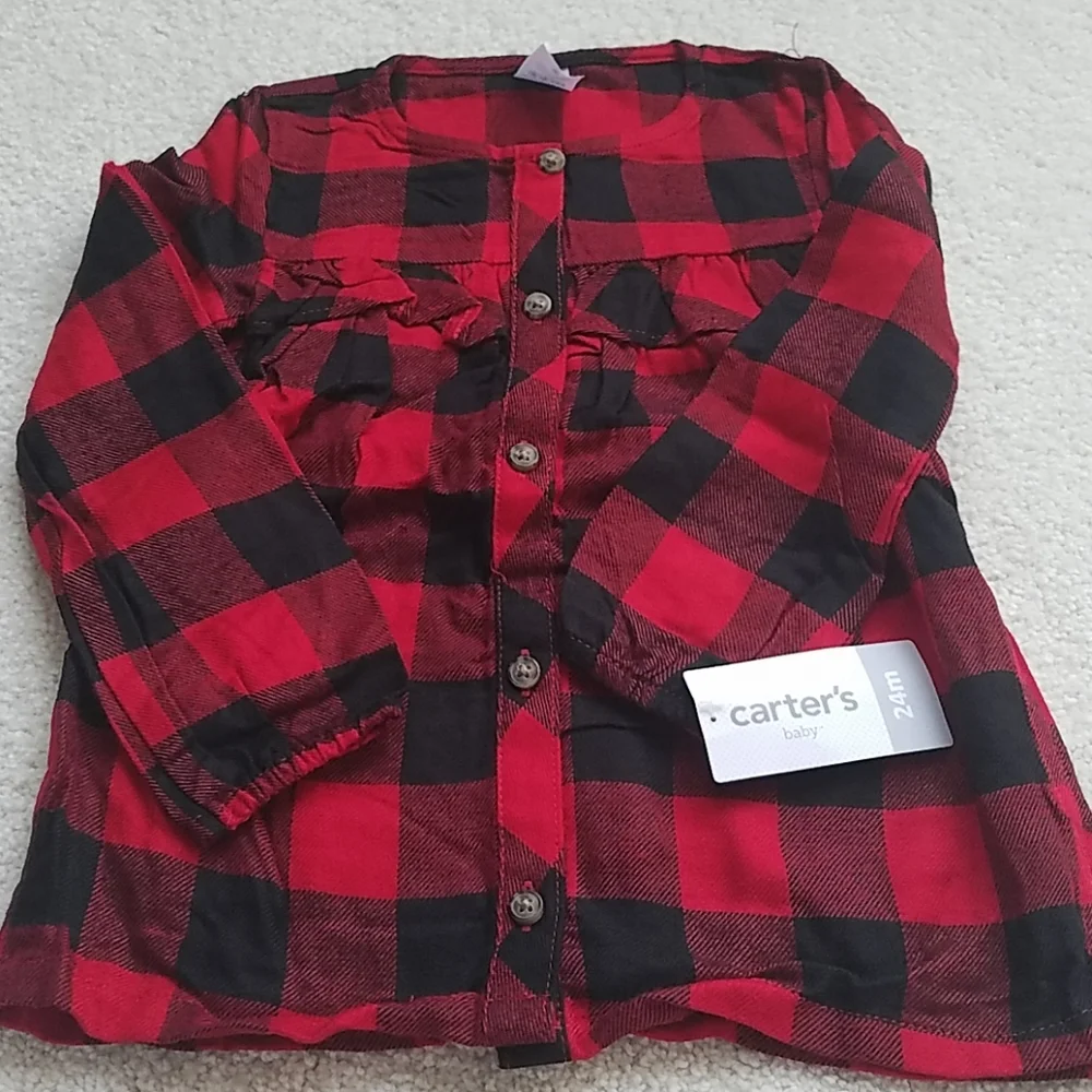 Plaid Button top and pants